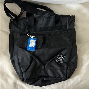 Adidas Black Messenger Bag with Durable Fabric and Adjustable Strap